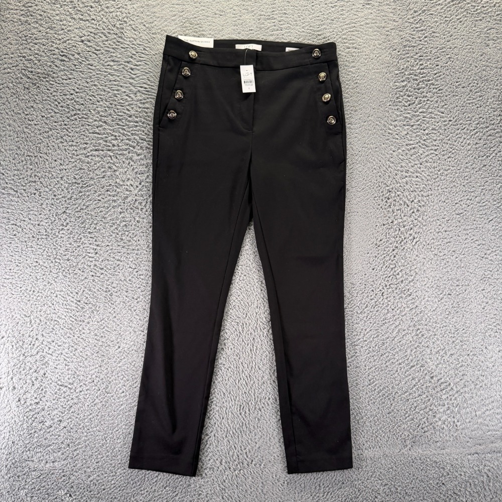 Loft Sutton Pant Womens 6 Black Cotton Ankle Skinny Leg Business Preppy Stretch